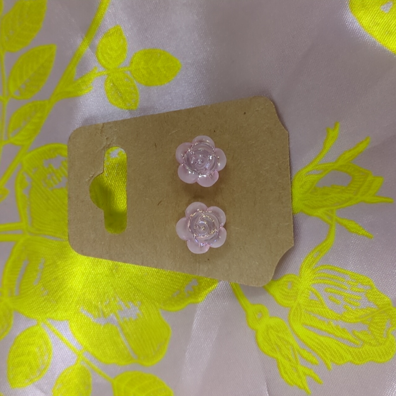 Multichrome Pink Rose Earrings